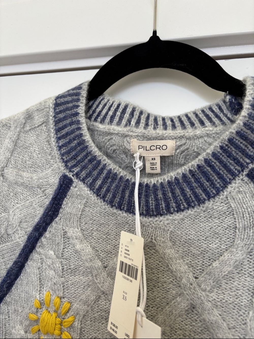 NWT Anthropologie Pilcro Cable-Knit Embroidered Cozy Home Sweater - Picture 7 of 11